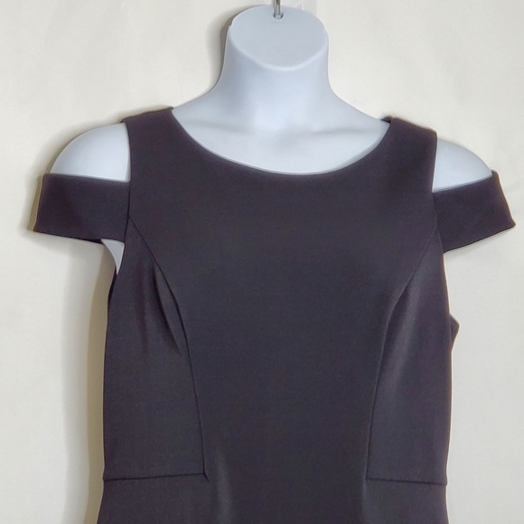 Vince Camuto Cut Out Cap Sleeve Black Dress Size 16 Sheath Cocktails Evening - Picture 13 of 14